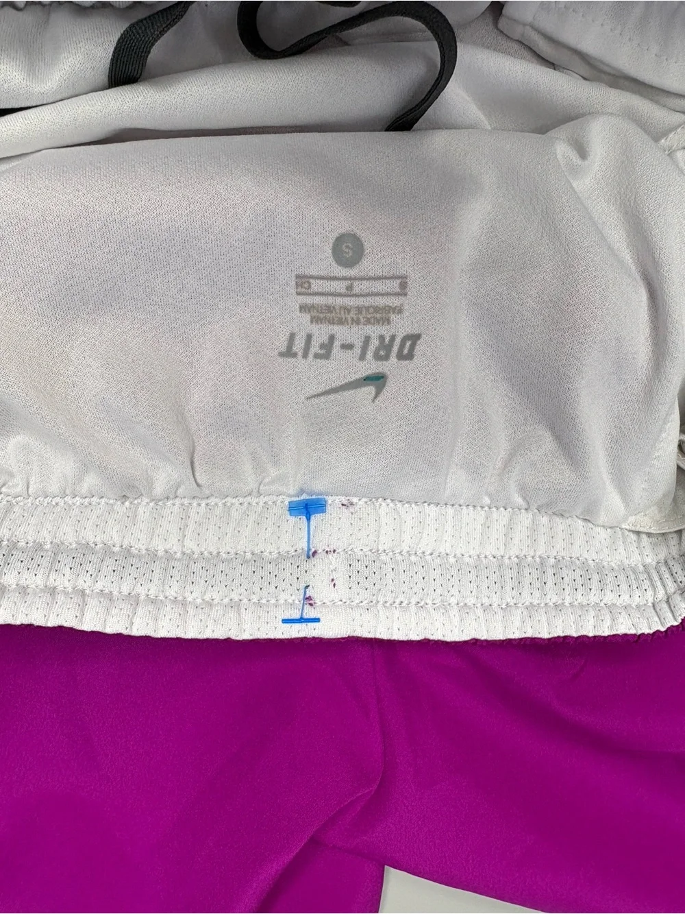 Nike Women's Purple Athletic Running Shorts with White Panels